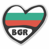 Sticker Bulgarie Code Pays Coeur Drapeau, BGR (Devant)