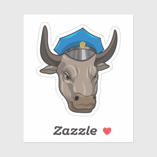 Sticker Bull agent de police Police (Feuille)