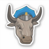 Sticker Bull agent de police Police (Devant)