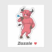 Sticker Bull aux fléchettes avec Dart (Feuille)