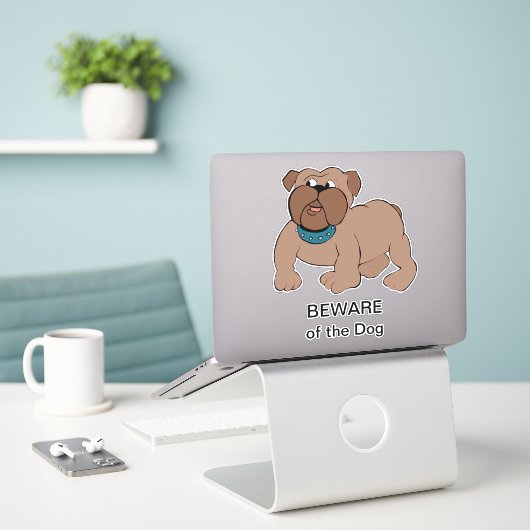 Sticker Bull Dog (Ordinateur portable sur le bureau)