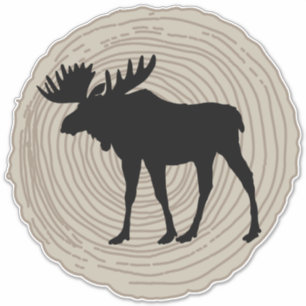 Sticker Bull Moose Animal Nature Rustique