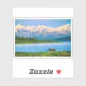 Sticker Bull moose in Wonder Lake (Feuille)