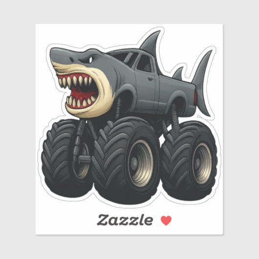 Sticker Bull Shark Monster Truck (Feuille)