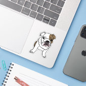 Sticker bulldog (Ordinateur portable avec iPhone)