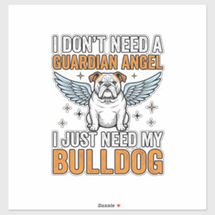 Sticker Bulldog Ange Gardien Vintage T-Shirt pour Amoureux