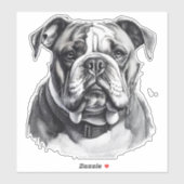 Sticker Bulldog anglais génial (Feuille)