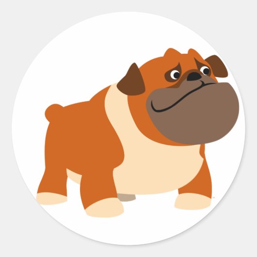 Sticker Bulldog anglais mignon (Devant)