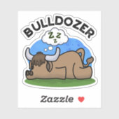 Sticker Bulldozer Funny Animal Bull Pun (Feuille)
