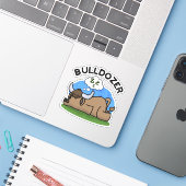 Sticker Bulldozer Funny Animal Bull Pun (Ordinateur portable avec iPhone)