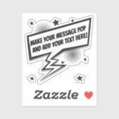 Sticker Bulle de dialogue de style de bande dessinée amusa (Feuille)