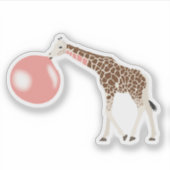 Sticker Bulle de gomme Giraffe soufflante bulle (Devant)