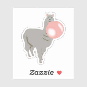 Sticker Bulle de gomme Llama soufflant bulle