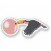 Sticker Bulle de gomme Toucan soufflante bulle (Devant)