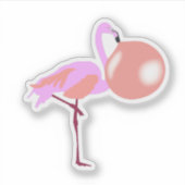 Sticker Bulle Flamant rose de gomme à bulle (Devant)