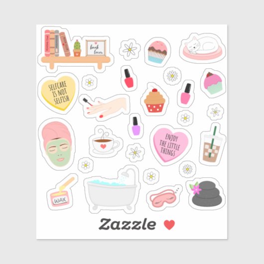 Sticker Bullet Journal Détente Temps Pour Moi Soin Personn (Feuille)