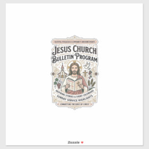Sticker Bulletin de l'église de Jésus Programme Bulletin d