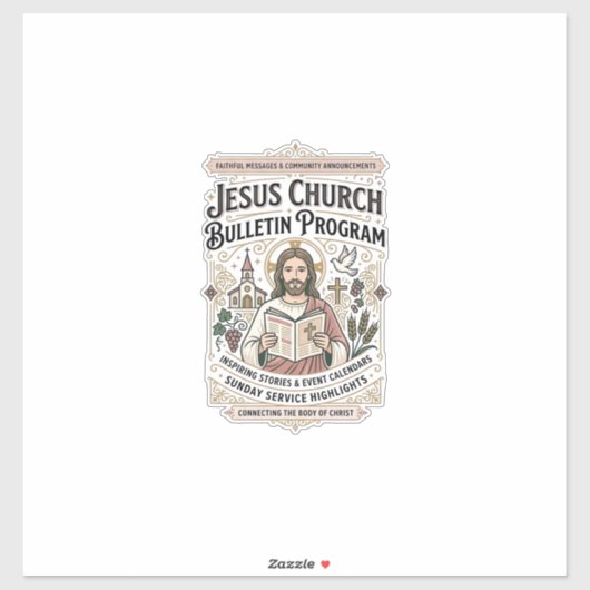 Sticker Bulletin de l'église de Jésus Programme Bulletin d (Feuille)