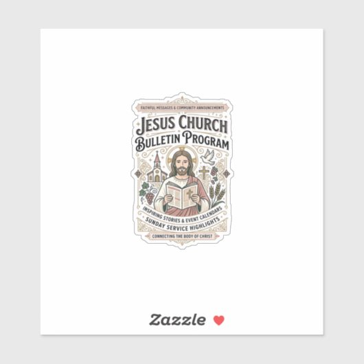 Sticker Bulletin de l'église de Jésus Programme Bulletin d (Feuille)