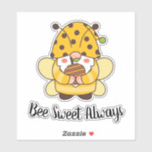 Sticker Bumble Bee Gnome mignon avec devis (Feuille)