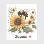 Sticker Bumblebebe et tournesol étanche (Feuille)