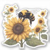 Sticker Bumblebebe et tournesol étanche (Devant)