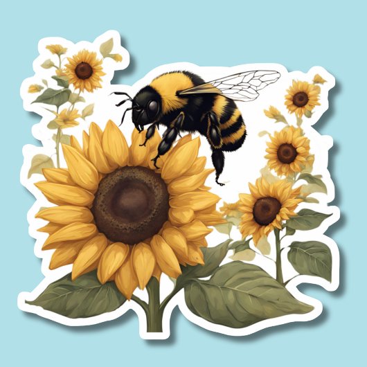 Sticker Bumblebebe et tournesol étanche