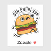 Sticker Bun Sur La Course Funny Burger Pun (Feuille)