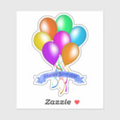 Sticker Bunch Ballons d'Anniversaire Colorés (Feuille)