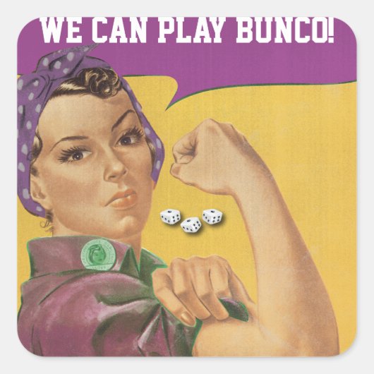 Sticker Bunco Funny - Nous Pouvons Jouer Bunco! (Devant)