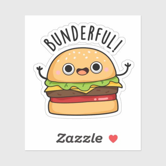 Sticker Bunderny Burger Bun Pun (Feuille)