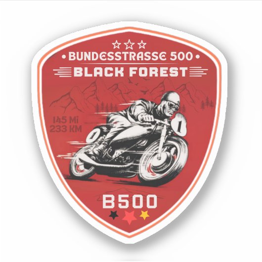 Sticker bundesstrasse 500, black forest german way b500 (Devant)