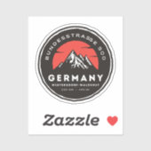 Sticker bundesstrasse 500, black forest german way b500 (Feuille)