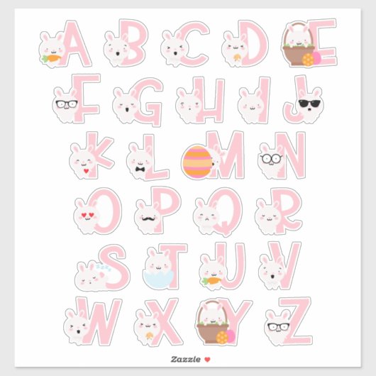 STICKER BUNNIES ALPHABET (Feuille)