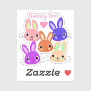 Sticker Bunnies colorés Pâques