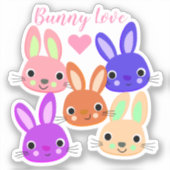 Sticker Bunnies colorés Pâques (Recto)