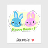 STICKER BUNNIES "HAPPY EASTER" (Feuille)