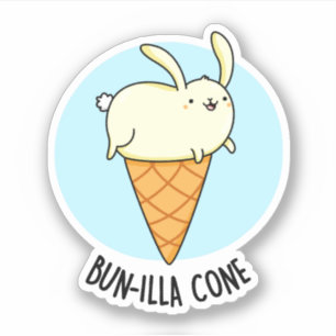 Sticker Bunnilla Cone Funny Bunny Vanilla Pun crème glacée
