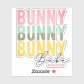 Sticker Bunny Babe mignonne Fille moderne Pâques personnal (Feuille)