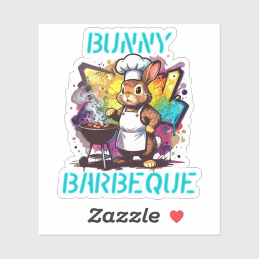 Sticker Bunny Barbeque (Feuille)