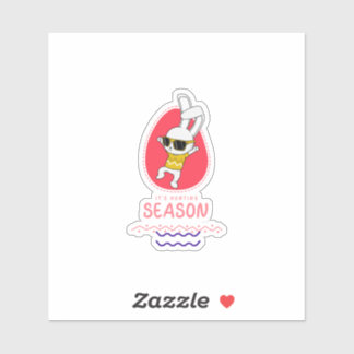 Sticker Bunny Cartoon Cute Animal Hunting Rabbit
