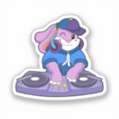 Sticker Bunny comme musicien avec mixeur (Recto)