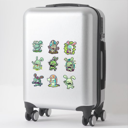 Sticker Bunny de Pâques Zombie (Sur valise)