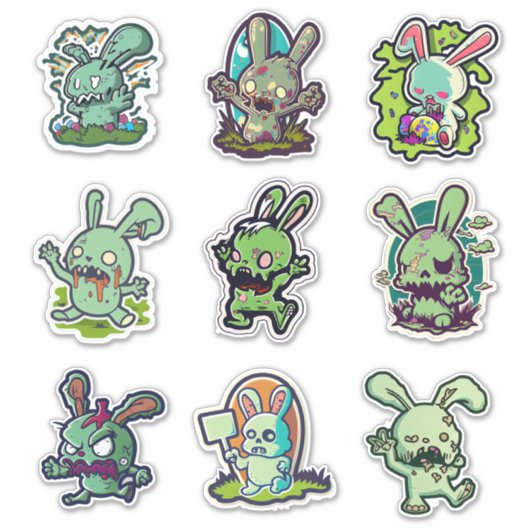 Sticker Bunny de Pâques Zombie (Devant)