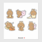 Sticker Bunny Doodle (Feuille)