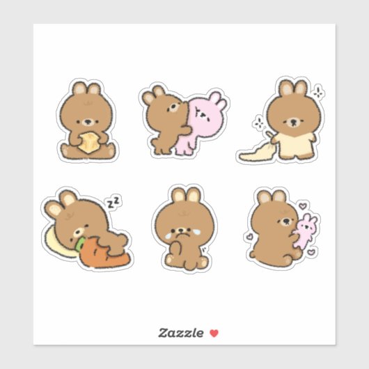 Sticker Bunny Doodle (Feuille)