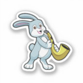 Sticker Bunny en musique avec saxophone (Recto)
