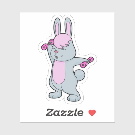 Sticker Bunny Fitness Dumbbell (Feuille)