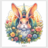 Sticker Bunny fleurs montagnes fleurs 17 (Feuille)