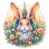 Sticker Bunny fleurs montagnes fleurs 17 (Devant)